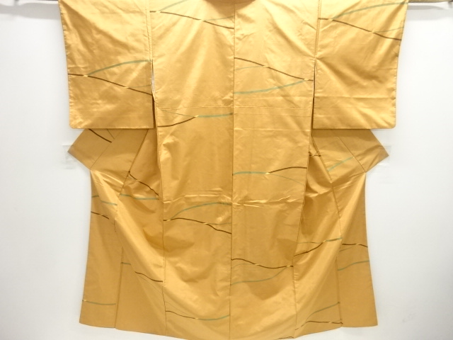 線描き模様織り出し手織り紬着物